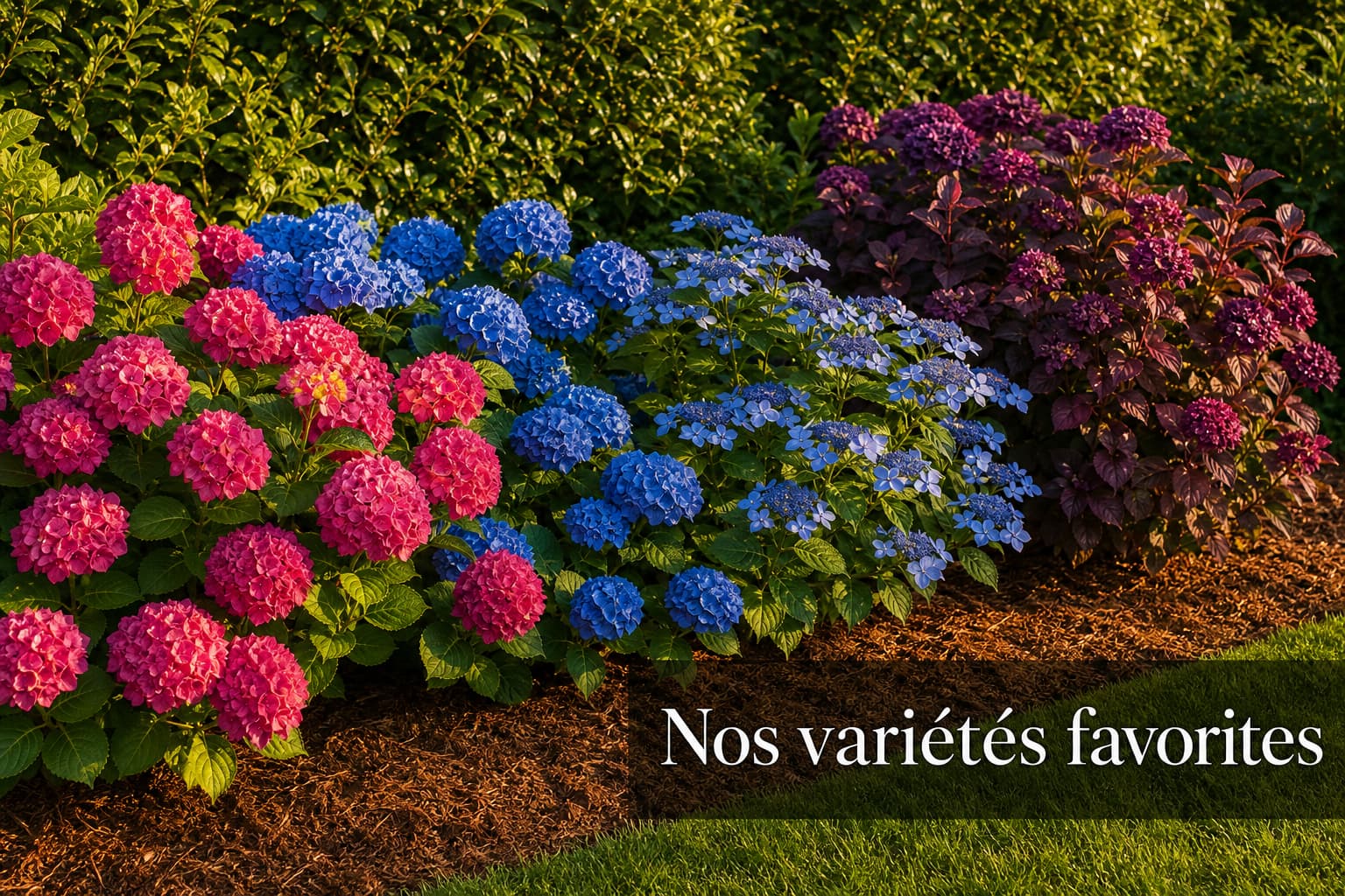 Bordure de jardin composée de plusieurs variétés d