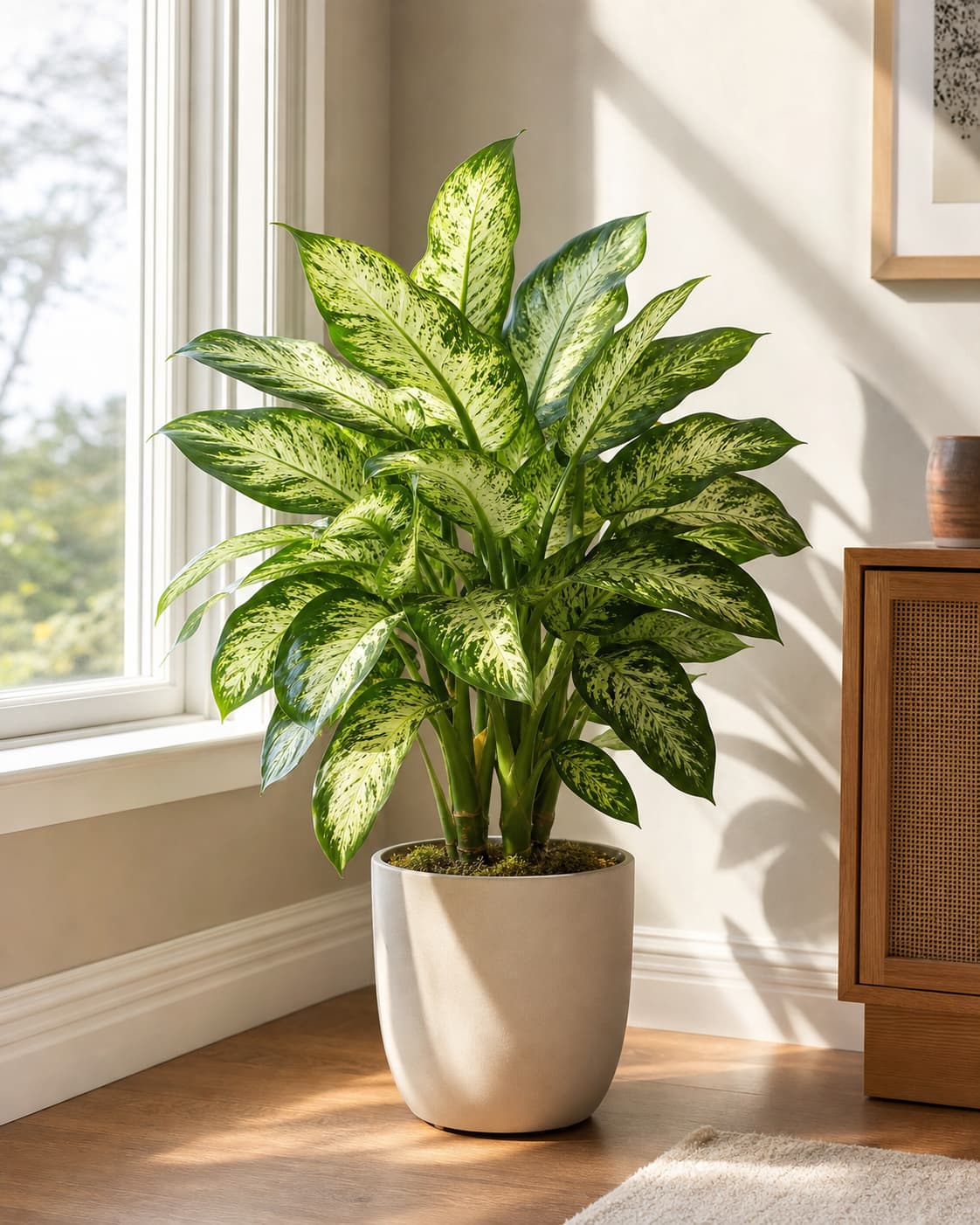 Plante Dieffenbachia près d
