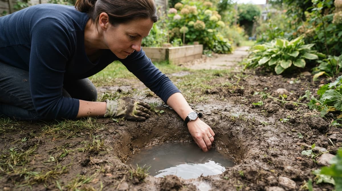 Test de perméabilité du sol pour jardin de pluie